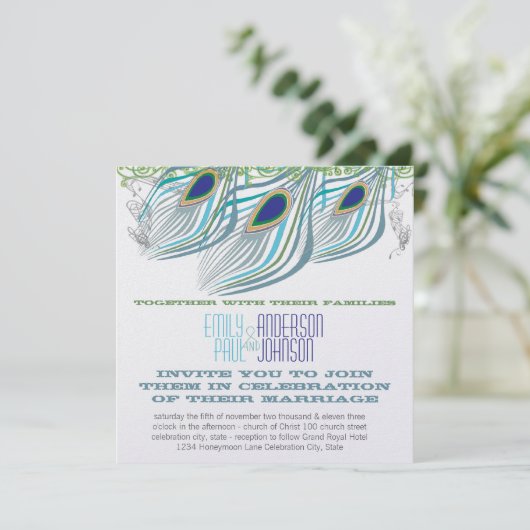 Peacock  3 Veters Kaart (Staand voorkant)