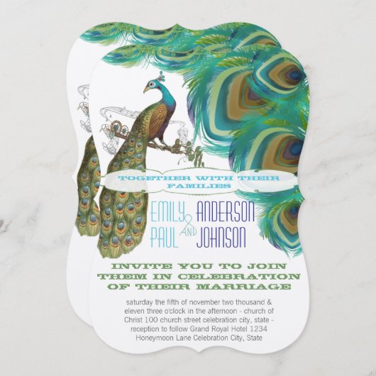 Peacock  4 Veters die het huwelijk verbreken Kaart (Voorkant / Achterkant)
