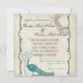 Peacock 5 - officiële bruiloft uitnodiging (Achterkant)