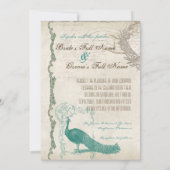 Peacock 5 - officiële bruiloft uitnodiging (Achterkant)