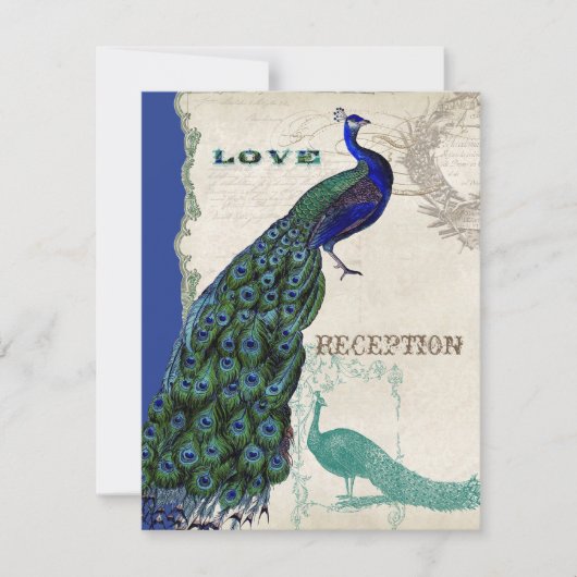 Peacock 5 - officiële bruiloft uitnodiging (Voorkant)