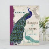  Peacock 5 - officiële bruiloft uitnodiging (Staand voorkant)