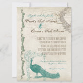  Peacock 5 - officiële bruiloft uitnodiging (Achterkant)