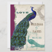  Peacock 5 - officiële bruiloft uitnodiging (Voorkant)