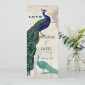 Peacock 5 - officiële bruiloft uitnodiging (Staand voorkant)