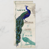 Peacock 5 - officiële bruiloft uitnodiging (Voorkant / Achterkant)