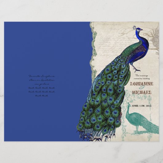 Peacock 5 - Programma voor officiële bruiloft (Voorkant)