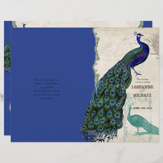 Peacock 5 - Programma voor officiële bruiloft (Voorkant / Achterkant)