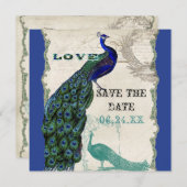  Peacock 5 - sparen de Datum Save The Date (Voorkant / Achterkant)