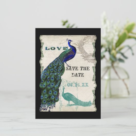 Peacock 5 - sparen de Datum Save The Date (Staand voorkant)