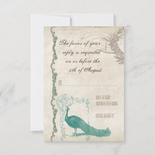 Peacock 5 - Uitnodiging tot het uitzenden van een (Achterkant)