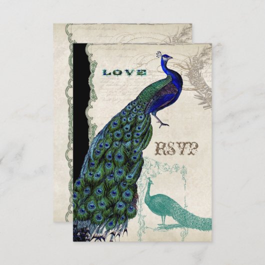 Peacock 5 - Uitnodiging tot het uitzenden van een (Voorkant / Achterkant)