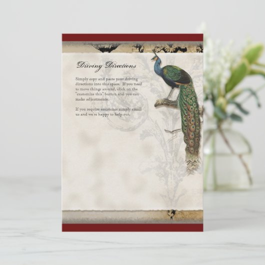  Peacock 6 - bruiloft uitnodiging (Staand voorkant)