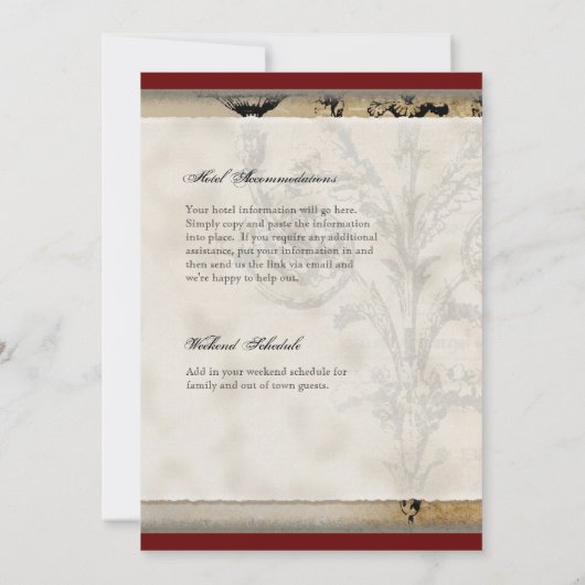  Peacock 6 - bruiloft uitnodiging (Achterkant)