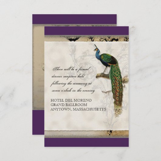 Peacock 6 - bruiloft uitnodiging (Voorkant / Achterkant)