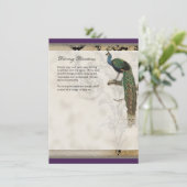 Peacock 6 - bruiloft uitnodiging (Staand voorkant)