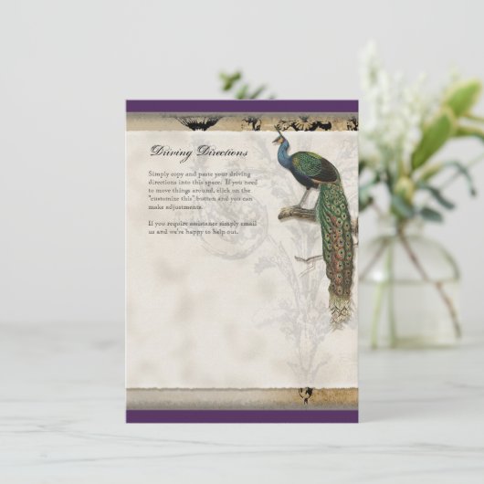  Peacock 6 - bruiloft uitnodiging (Staand voorkant)