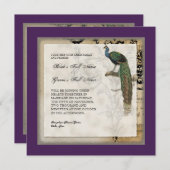 Peacock 6 - bruiloft uitnodiging (Voorkant / Achterkant)