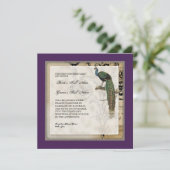 Peacock 6 - bruiloft uitnodiging (Staand voorkant)