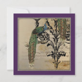 Peacock 6 - bruiloft uitnodiging (Achterkant)