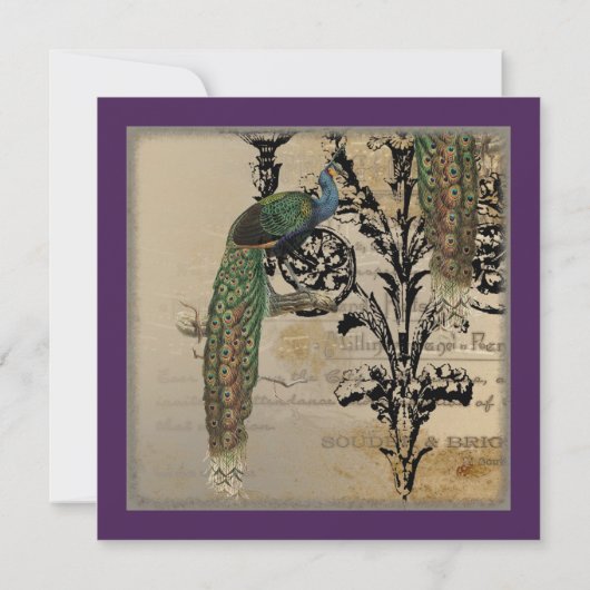  Peacock 6 - bruiloft uitnodiging (Achterkant)