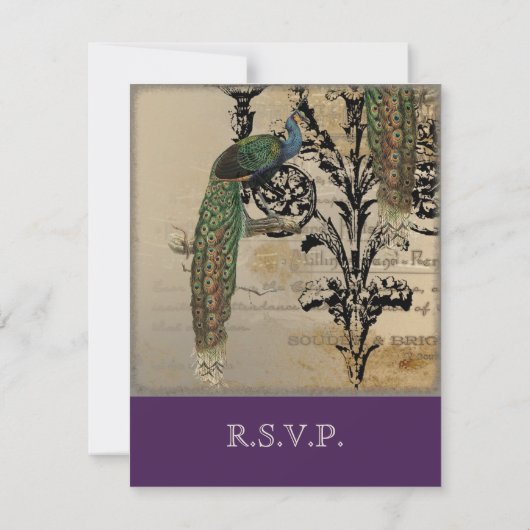  Peacock 6 - bruiloft uitnodiging (Achterkant)
