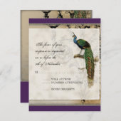  Peacock 6 - bruiloft uitnodiging (Voorkant / Achterkant)
