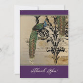 Peacock 6 - Dank u Flat Note Kaart Notitiekaartje (Achterkant)