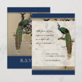  Peacock 6 - Weddenschap RSVP Kaartje (Voorkant / Achterkant)