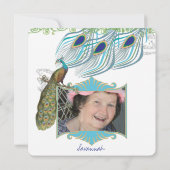 Peacock 70e of eender welk jaar van de geboorte kaart (Achterkant)