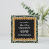  Peacock 9 Feathers Carved Gold Elegant Kaart (Staand voorkant)