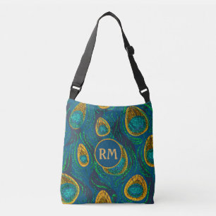 Peacock Abstract monogram Crossbody Tas