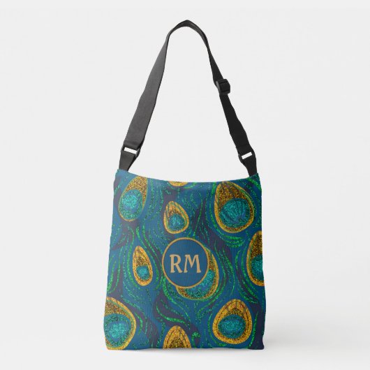 Peacock Abstract monogram Crossbody Tas (Voorkant)