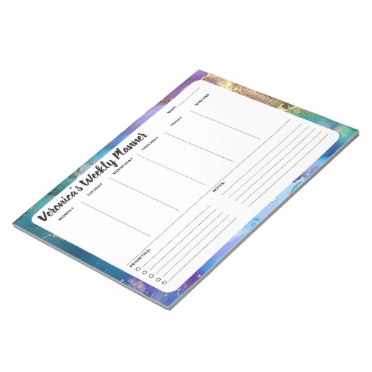 Peacock Abstract wekelijks om de planner van de Bl Notitieblok (Schuin)