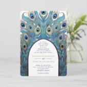 Peacock Abstracte boog | Monogram Kaart (Staand voorkant)