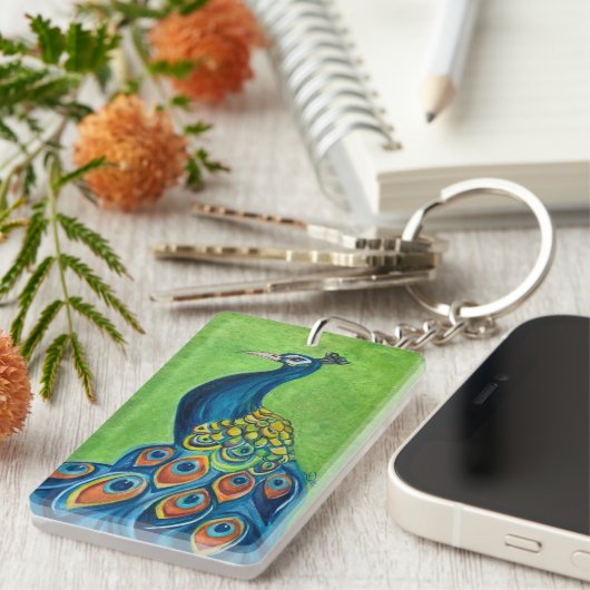 Peacock AcrylSleutelhanger Sleutelhanger (Voorkant Rechts)
