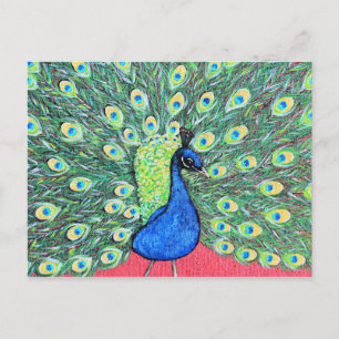 Peacock Acrylverf weergeven Briefkaart