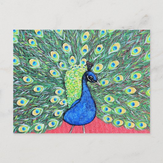 Peacock Acrylverf weergeven Briefkaart (Voorkant)