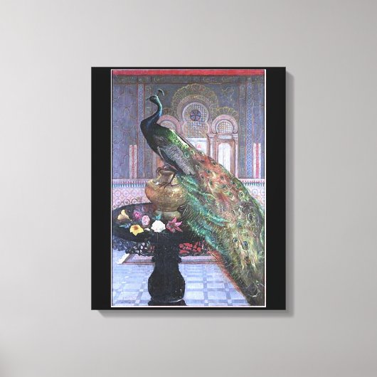 Peacock Afbeelding Canvas Wrap Afdruk (Voorkant)