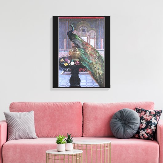 Peacock Afbeelding Canvas Wrap Afdruk (Insitu (Woonkamer))