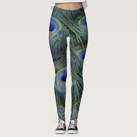 Peacock Afdrukken Leggings (Voorkant)