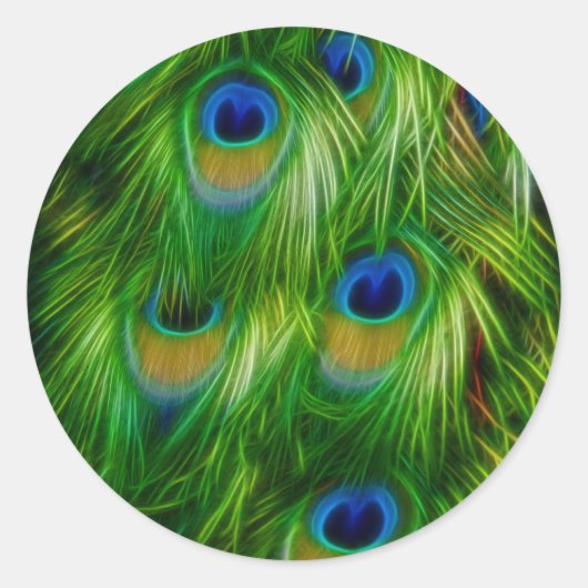 Peacock Afdrukken Ronde Sticker (Voorkant)