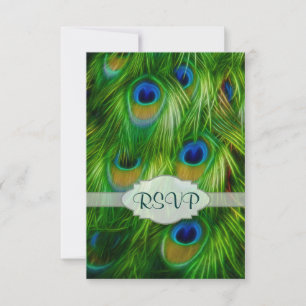 Peacock Afdrukken RSVP Kaartje