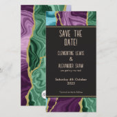 Peacock Agaat V1 (20,3 x 10,2 cm) Save The Date (Voorkant / Achterkant)