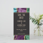 Peacock Agaat V1 (20,3 x 10,2 cm) Save The Date (Staand voorkant)