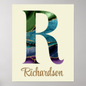 Peacock Agate Letter R Persoonlijk Poster (Voorkant)