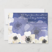 Peacock & Anemone Flowers Bat Mitzvah REPLY CARD RSVP Kaartje (Voorkant)
