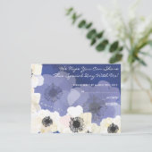 Peacock & Anemone Flowers Bat Mitzvah REPLY CARD RSVP Kaartje (Staand voorkant)