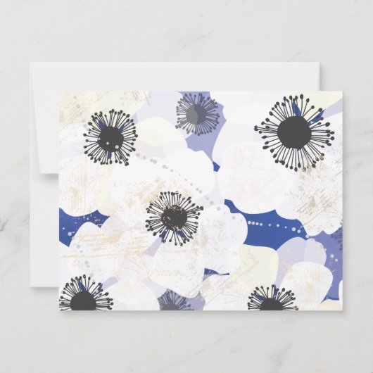 Peacock & Anemone Flowers Bat Mitzvah REPLY CARD RSVP Kaartje (Achterkant)