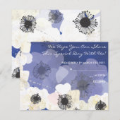 Peacock & Anemone Flowers Bat Mitzvah REPLY CARD RSVP Kaartje (Voorkant / Achterkant)